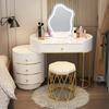 Pink White Vanity Table Women Luxury Nail European Big Stool Study Dressing Table Organizer Mesa De Maquillaje Home Furniture