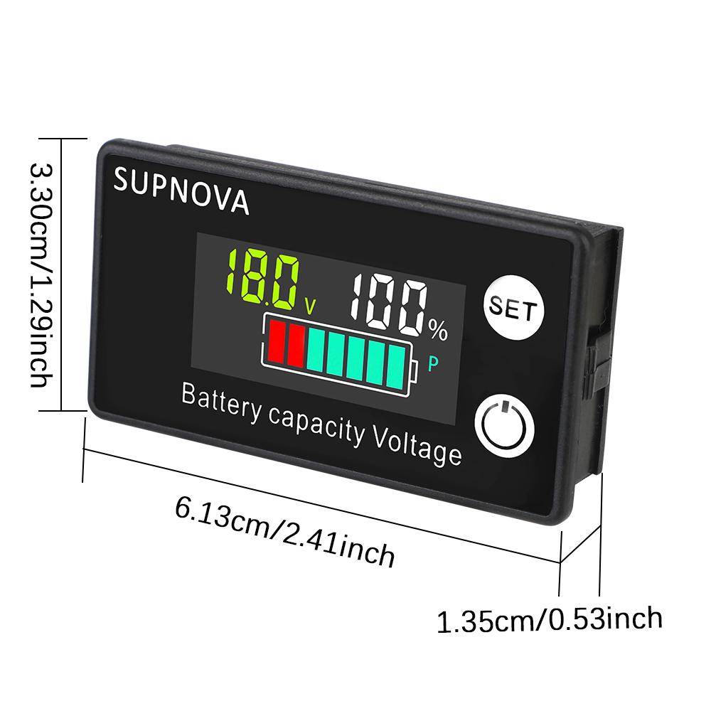 Индикатор емкости аккумулятора постоянного тока 8 В-100 В LiFePO4 для автомобилей, мотоциклов, 12 В, 36 В, 48 В, 72 В, свинцово-кислотный литиевый вольтметр, указатель напряжения