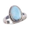 Natural Republic Ларимар Драгоценный камень 925 Проба Стерлинговое серебро Подарочное кольцо Р.8 T8R96
