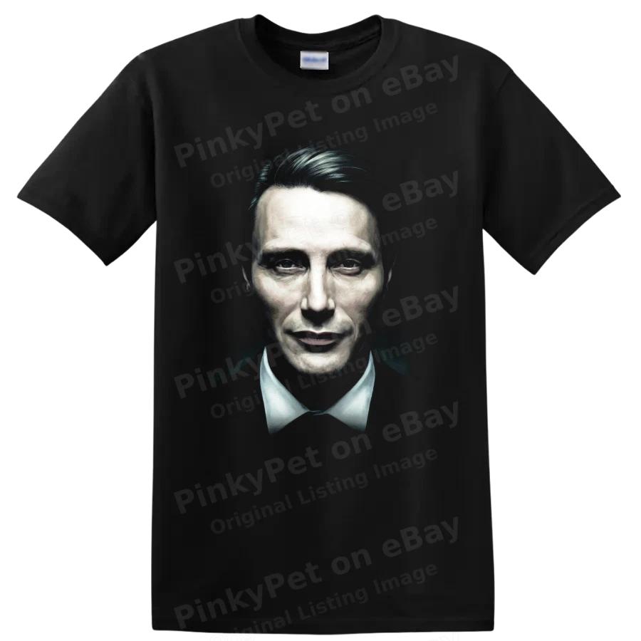 Hannibal Lecter Portrait T Shirt Dark TV Series Horror Fan Graphic Artwork Tee