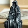 1pcs Gothic Black Hooded Statue - Resin Eccentric Decorative Figurine, Suitable for Bookshelves, Office Desks, Gardens, Yards, Cars, Small Ornaments