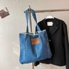 Ретро джинсовая холщовая сумка для женщин, новая корейская большая вместительная сумка на одно плечо, модные повседневные студенческие сумки-тоут