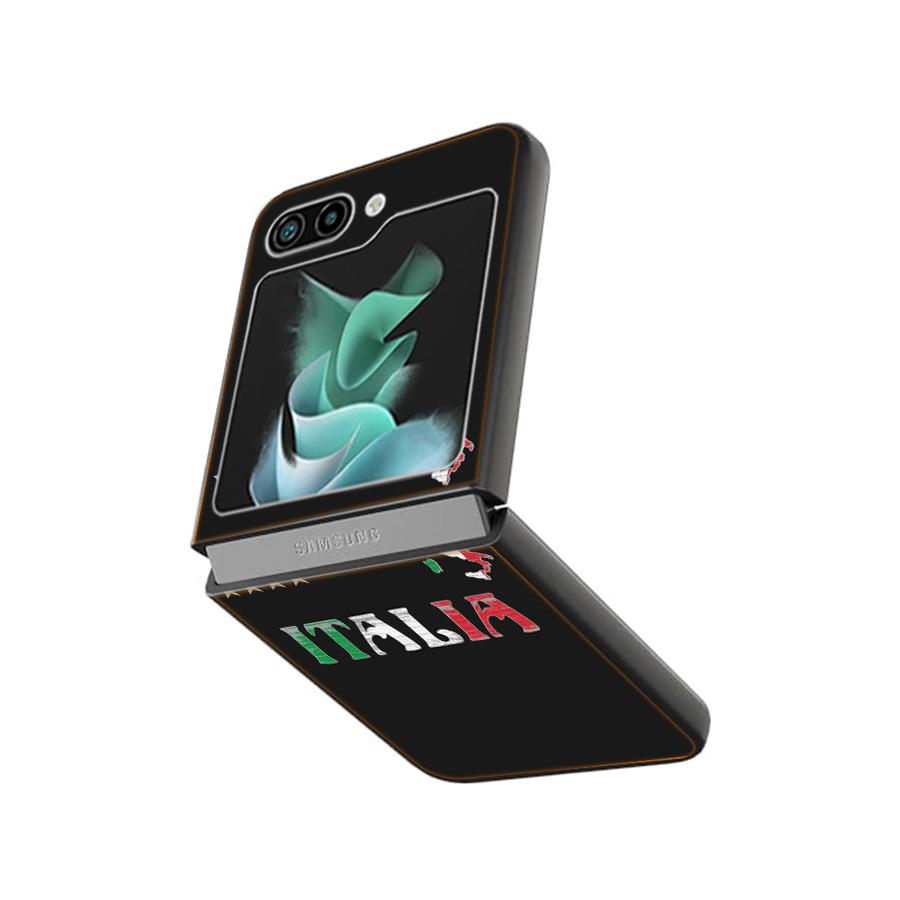 Italy Flag Coque Case For Samsung Galaxy Z Flip 7 6 Flip4 Flip5 Zflip3 Black Hard PC Phone Shell Protective Cover