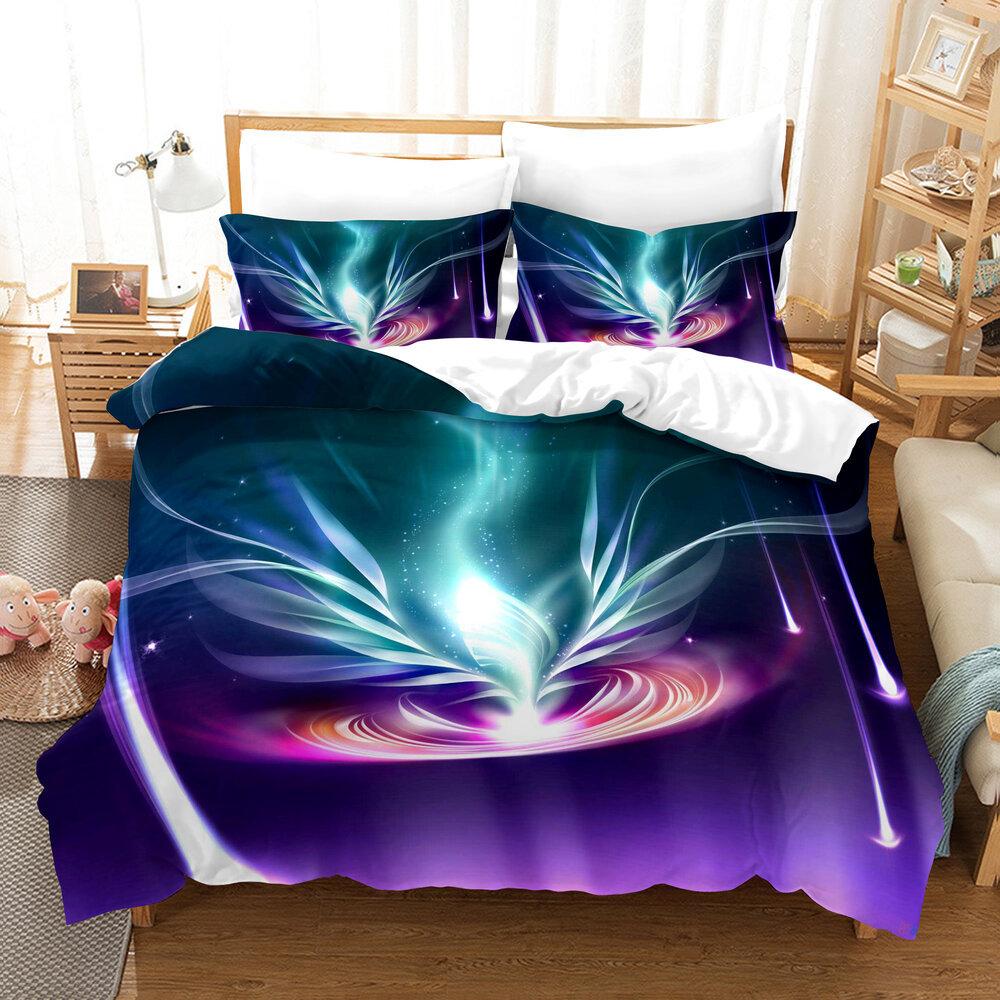 Art Visual Space 3D Digital Printing Three-Piece Quilt Cover Sheet Kit