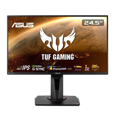 Asus Игровой монитор TUF Gaming VG259QM 24,5 дюйма/280 Гц/Full HD/IPS/1 мс/HDR/HDMI×2,совместим с DP/G-SYNC/ELMB/динамик/