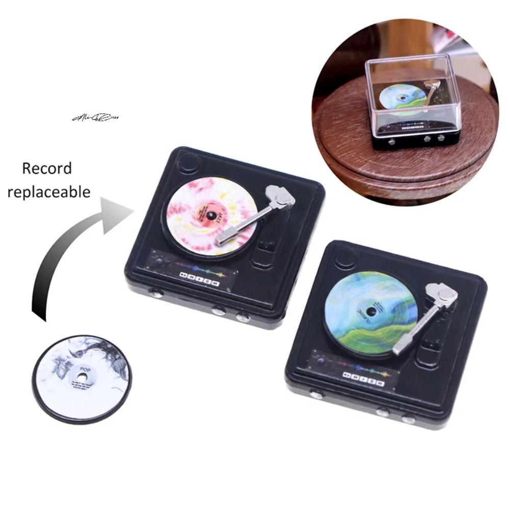 Lifelike Design Miniature Record Player Simulation Mini Disc Player Doll House Accessories