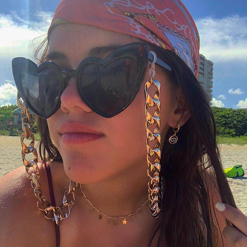 Акриловая золотая цепочка для очков Стильный аксессуар для очков Солнцезащитных очков Ремешок на шею Держатель для маски Прочная веревка для очков