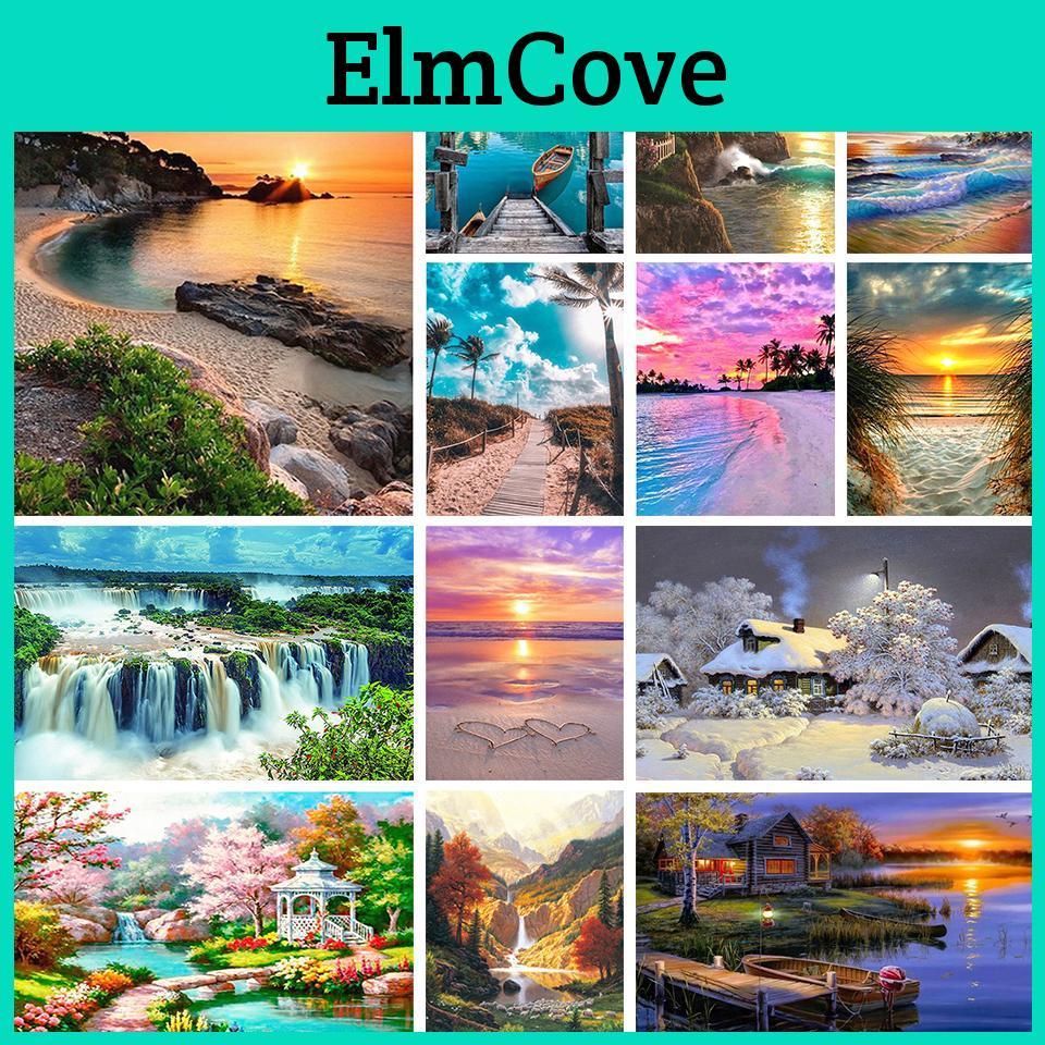 Landscape Diamond 5d Coastal Diy Painting Rhinestone Picture Full Diamond Embroidery Gift Mosaic Decoration Cross Stitch Kit