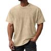 Men's Summer Retro Washed Round Neck Distressed Top Loose Short-sleeved T-shirt