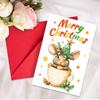 10PCS Cute Cartoon Christmas Greeting Cards Set with Envelopes, Large Size Hand-drawn Xmas Cards for Holiday Wishes & Gifts