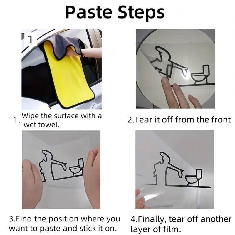 Наклейка на автомобиль в стиле минималистичного линейного искусства, на бампер и окно, на дверь, на стену, с дизайном мультяшного персонажа, украшение для дома, автомобиля