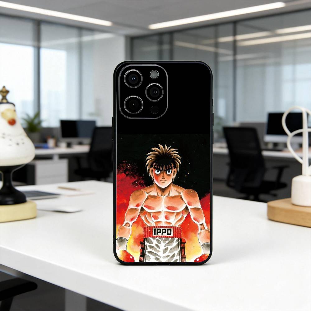 Чехол для телефона B-boxing H-H-Hajime no I-Ippos Для iPhone 17, 16,15,14,13,12,11 Plus,Pro Max, Другие Мягкий Черный Чехол