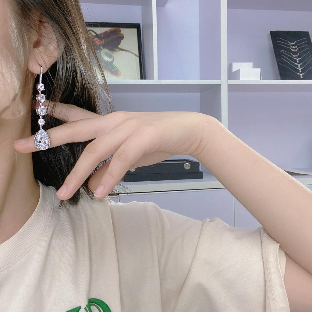 Gica Gema Серьги-капли с высокоуглеродистыми бриллиантами, стерлинговое серебро 925 пробы, 11*16 мм, геометрический драгоценный камень, уникальный дизайн, романтические ювелирные украшения, свадебные подарки