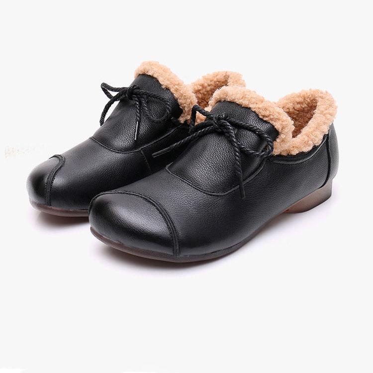 Женская зимняя мягкая теплая обувь, женские нескользящие однотонные хлопковые туфли на плоском каблуке большого размера