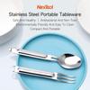 Набор столовых приборов Xiaomi Nextool, 2 шт./компл., стальной нож, вилка, ложка, столовые приборы для семейного путешествия, портативная посуда с ящиком для хранения, мини-посуда для пикника