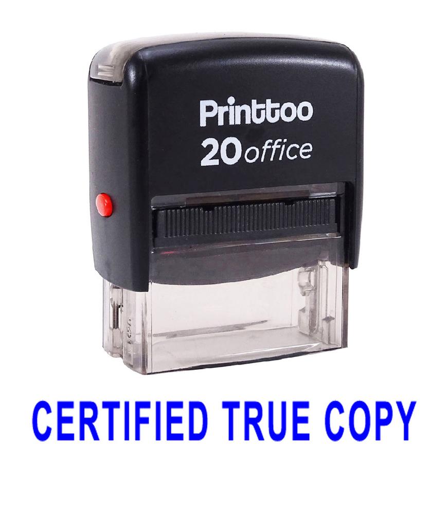 Printtoo Custom Stamp СЕРТИФИЦИРОВАННАЯ ИСТИННАЯ КОПИЯ Самостоятельная резиновая печать Office