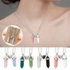 Hexagon Pendant Necklace Couple Magnetic Necklace Natural Stone Crystal Quartz Pendant Necklace Jewelry