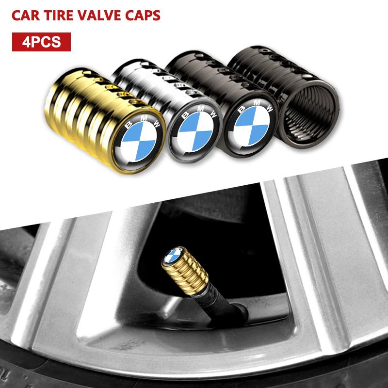 VOQO2 4Pcs Car Wheel Tire Valve Caps Tyre Rim Stem Covers Airdust Waterproof For BMW 1 3 5 7 series X1 X2 X3 X5 X6 G30 G20 G11 G12 F40