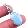 Natural Republic Larimar,Kyanite Gemstone 925 Solid Silver Pendant 1.50'' H6a23