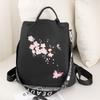 Women's Oxford Cloth Floral Embroidered Anti-Theft Travel Backpack - Lightweight, Fashionable Shoulder Bag for School and Casual Use