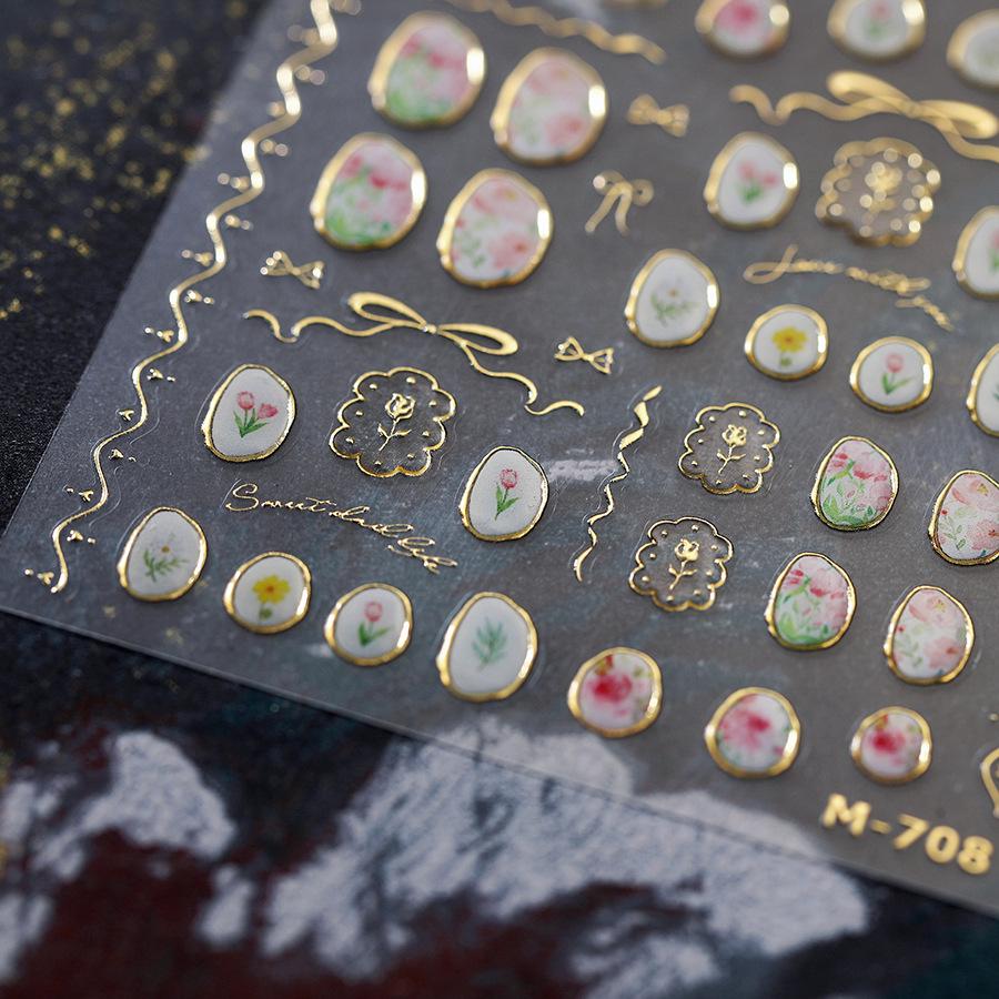 Наклейки для ногтей Craft Ferrite Tulip Jelly M-708: Серия Pro Тисненый Нейл-арт с Горячим Тиснением