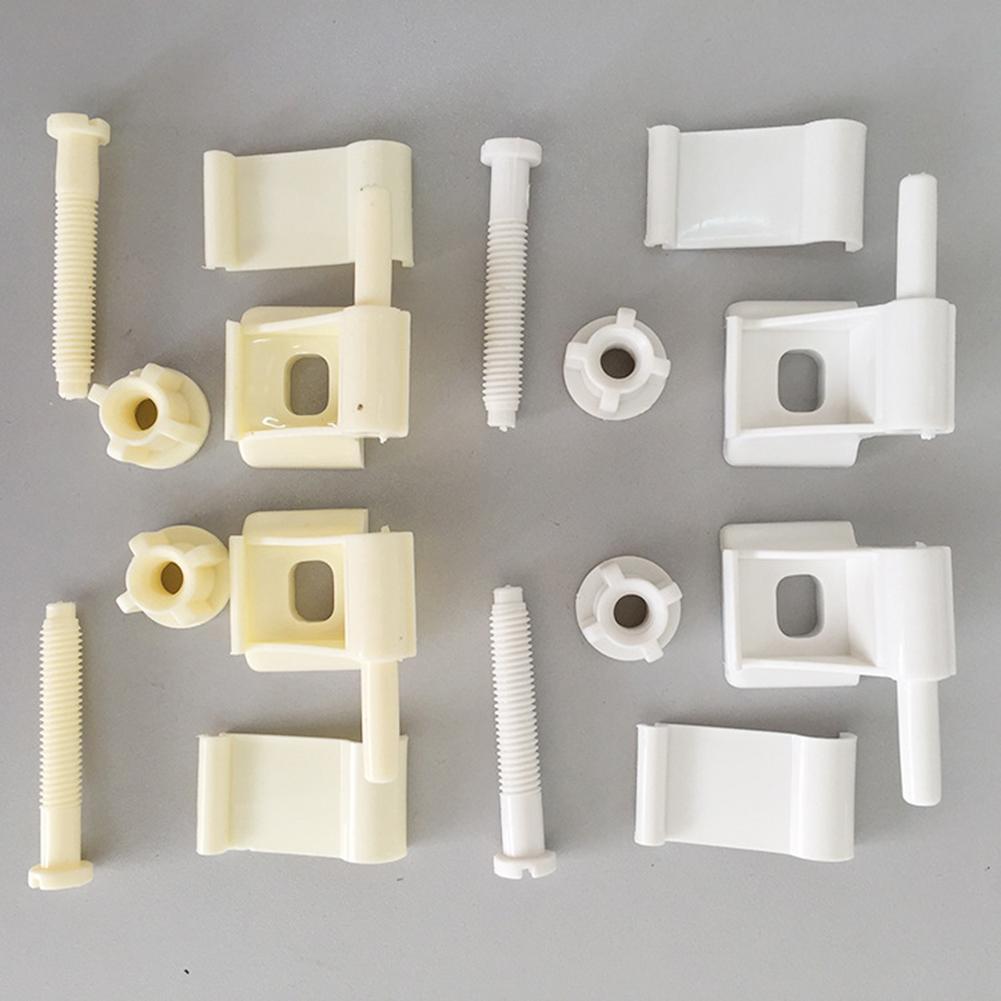 1set 4cm Plastic Toilet Seat Hinge Bolts Screw White Toilet Lid Hinge Mounting Fittings Bathroom Hardware Replacement Parts