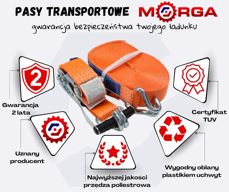 5T transport belt 10m wide 50mm complete with buckle with rubber lining 230mm with certificate, MORGA standard