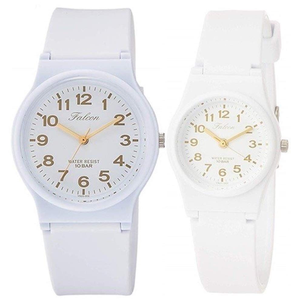 Citizen Q&Q Falcon Pair Watch Set vs20 and vs21-002 - White Gold, Gift Boxed