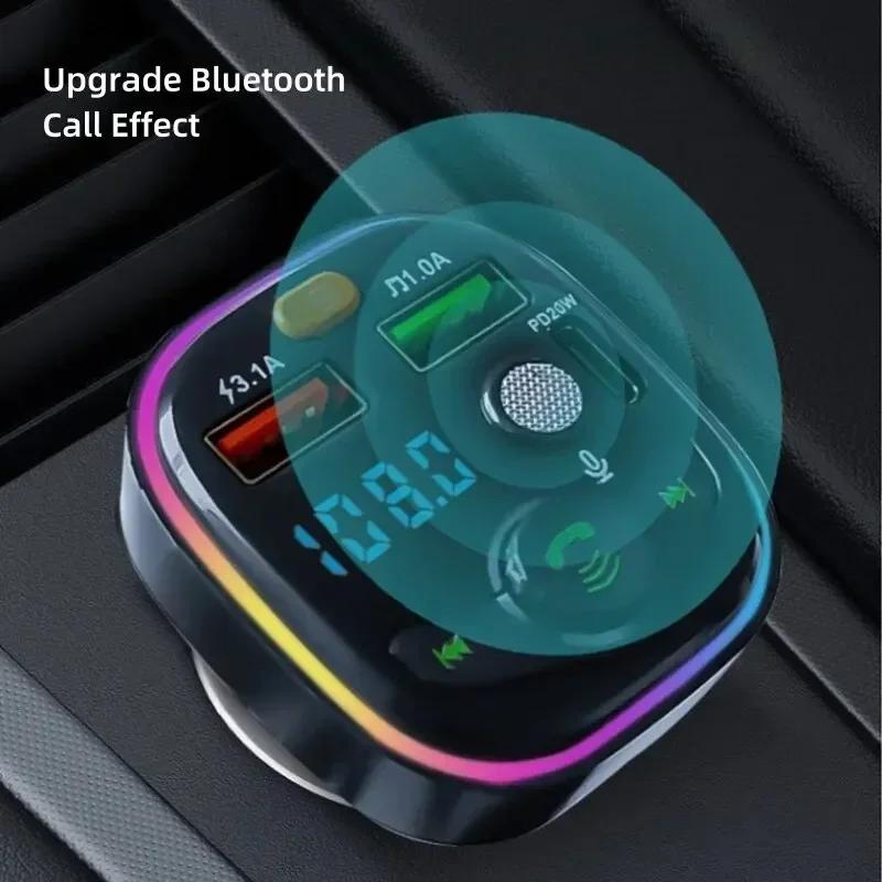 MP3-плеер FM-передатчик Беспроводной Автомобильный с Type C PD 18W 3A Быстрая Зарядка и Громкая Связь для iPhone Xiaomi Samsung Инструменты