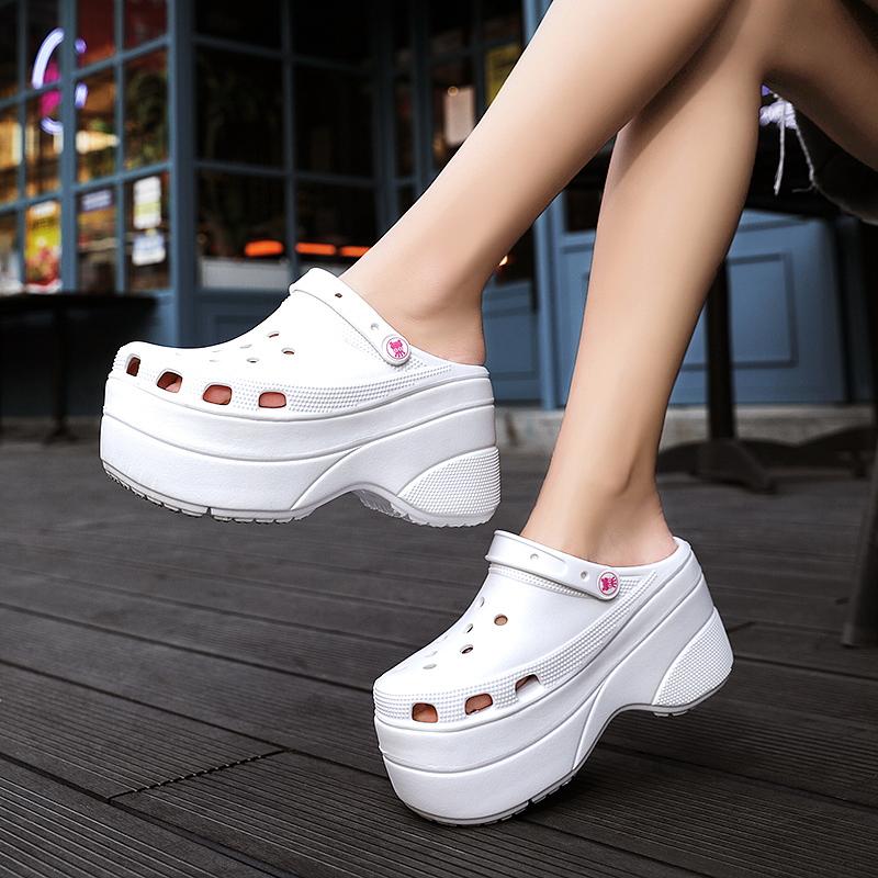 Модные сандалии, женские сандалии на платформе, сабо, садовые тапочки без шнуровки для девочек, пляжная обувь, шлепанцы Sandalia Plataforma