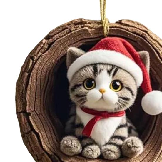 Рождественское украшение в виде животного 2D акриловое мультяшное лесное животное рождественская елка подвесное украшение для праздничного домашнего декора