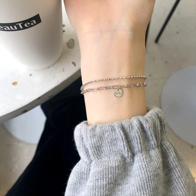 ANENJERY Серебряный цвет двухслойная круглая цепочка с подвеской в виде карты, регулируемый браслет для женщин и мужчин, простые ювелирные изделия, подарки на каждый день