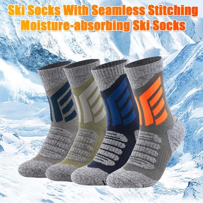 1 пара теплых лыжных носков для женщин и мужчин, толстые утепленные зимние носки для ботинок, влагоотводящие, противоскользящие, дышащие, спортивные носки для снега на открытом воздухе
