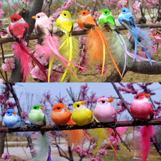 Искусственная пена, перо, фигурка птицы, орнамент, газон, двор, сад, дерево, украшение