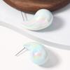 European and American magical gradient colored hollow and chubby teardrop earrings, fashionable and trendy acrylic multi-color women's earrings