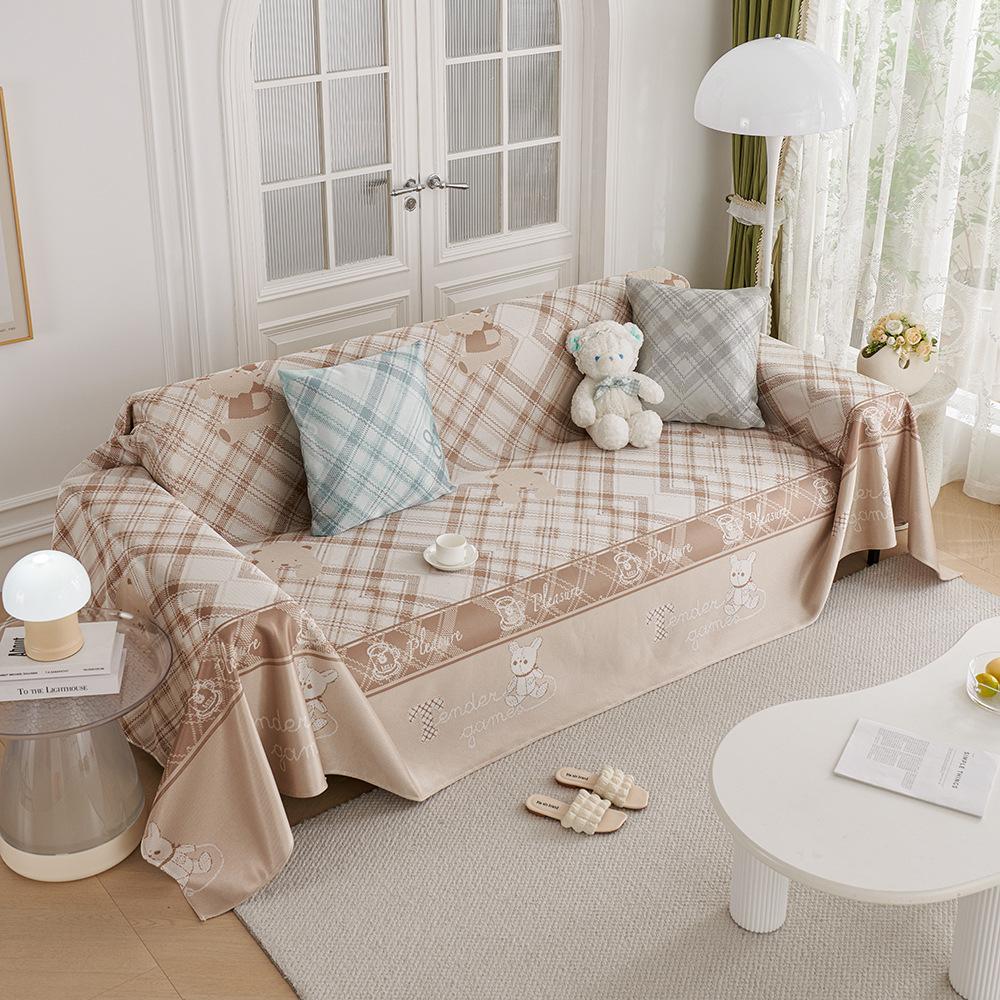 Summer Ice Silk Machine Washable Anti-Scratching Non-Slip Simple One-Piece Sofa Towel Sofa Cover All-Inclusive Universal Cover Towel