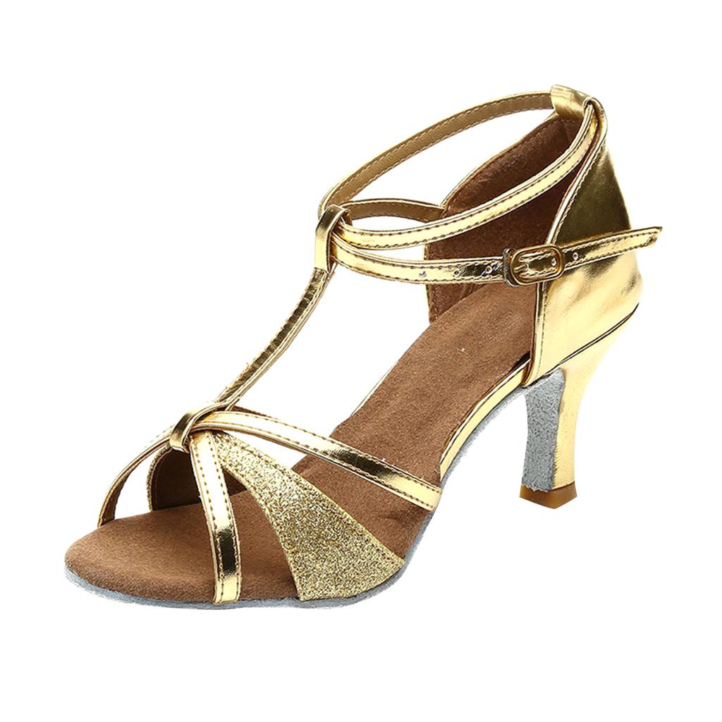 Женские цветные модные сандалии для бальных танцев, румбы, вальса, выпускного вечера, латиноамериканских танцев