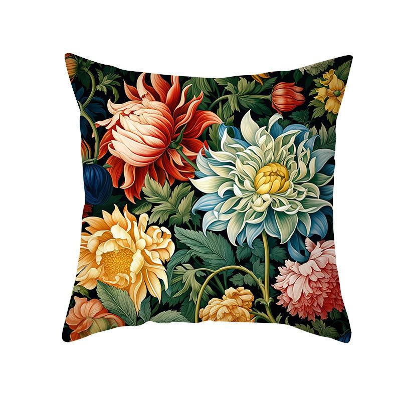 New Classic Flower Pillow Cover European Retro Style Sofa Cushion Cover Living Room Bedroom Decorative Cushion Cover
