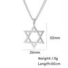 Ожерелье Magen David Yurman North Star из нержавеющей стали, мужское ожерелье, настоящая Звезда Давида из нержавеющей стали