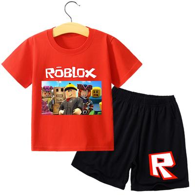 2025 Roblox детская одежда брюки костюм мультфильм аниме футболка комплект летняя футболка с коротким рукавом шорты детская спортивная одежда для отдыха одежда
