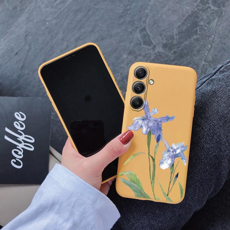 Мягкий силиконовый чехол с цветком для Xiaomi Redmi Note 13 Pro 13C Poco C65 Samsung A35 A55 A34 S24 Huawei Honor 200 Realme Camera Защитный противоударный чехол