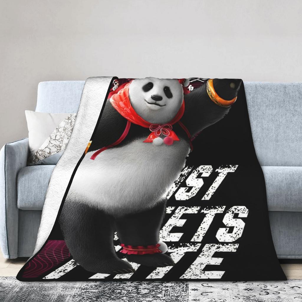Panda Tekken 8 Gaming Blanket Flannel Novelty Breathable Throw Blankets for Bedspread Autumn/Winter,