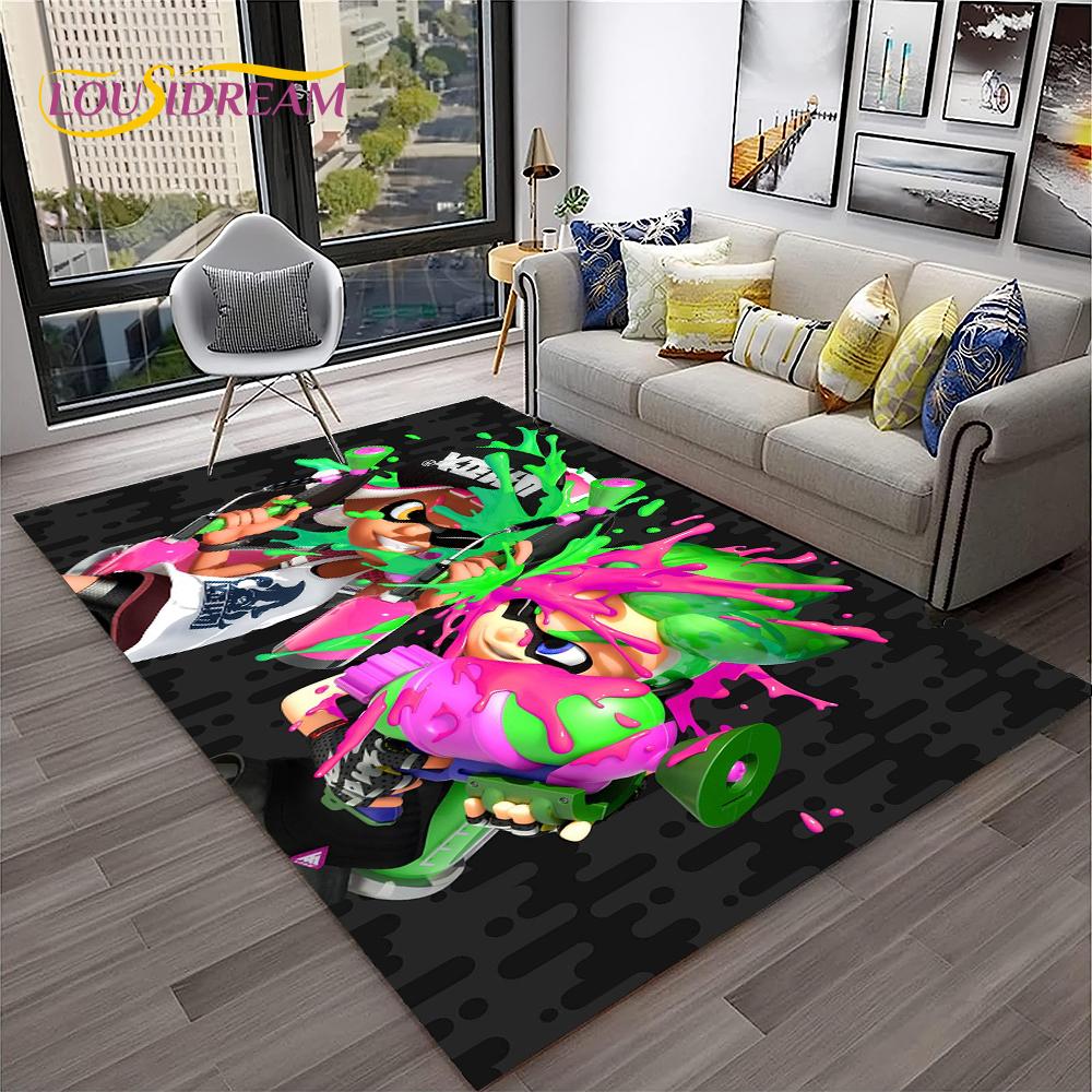 Мультфильм ПК геймер 3D игры Splatoon ковер ковер для дома гостиная спальня диван коврик декор, детский коврик нескользящий напольный коврик