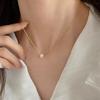 Изящные Минималистичные Одиночные Циркониевые Шарм-Подвески на Цепочке для Женщин Круглый Прозрачный Цирконий Новое