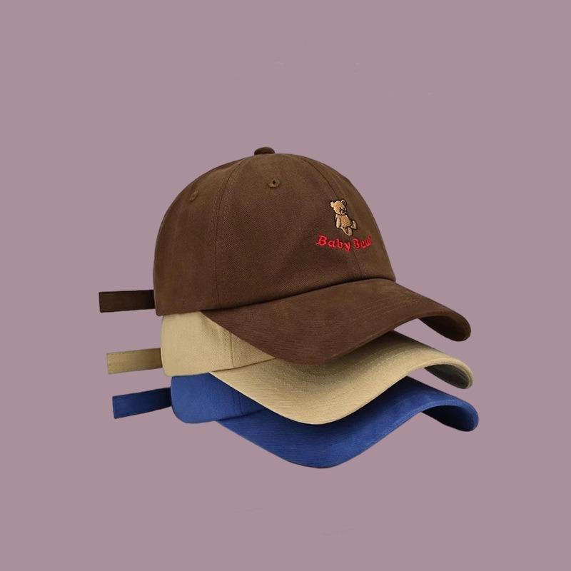 Милая мультяшная вышитая бейсболка женская новая универсальная кепка для лица мужская солнцезащитная шляпа тренд