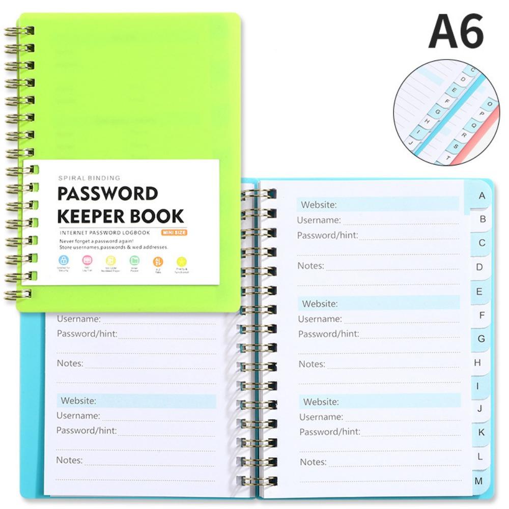 With Alphabetical Tabs Spiral Password Keeper Book Internet Address Organizer Logbook  Woman