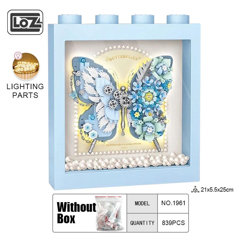 Loz Butterfly Building Block Photo Frame Assembly Romantic and Creative Fantasy Decoration Girl Valentine's Day Gift NO BOX
