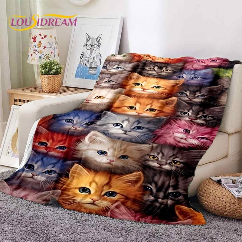 3D Persian Cat,Cute Calico Cat,Ragdoll Cartoon Soft Blankets,Keep Warm Throw Blanket for Picnic Beds Sofa Home Bedroom Gift Kid