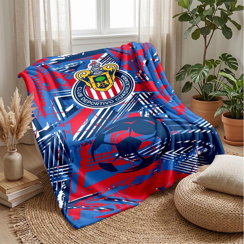Chile Football Team Theme blanket Soft Flannel Blanket Plush Throw Blanket Cozy Sofa Bed Blanket for Home Decor