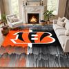 Cincinnati Bengals Carpet Door Mat for Living Room or Bedroom Protective Mat Under Chair Office Decoration Christmas Gift Birthday Present